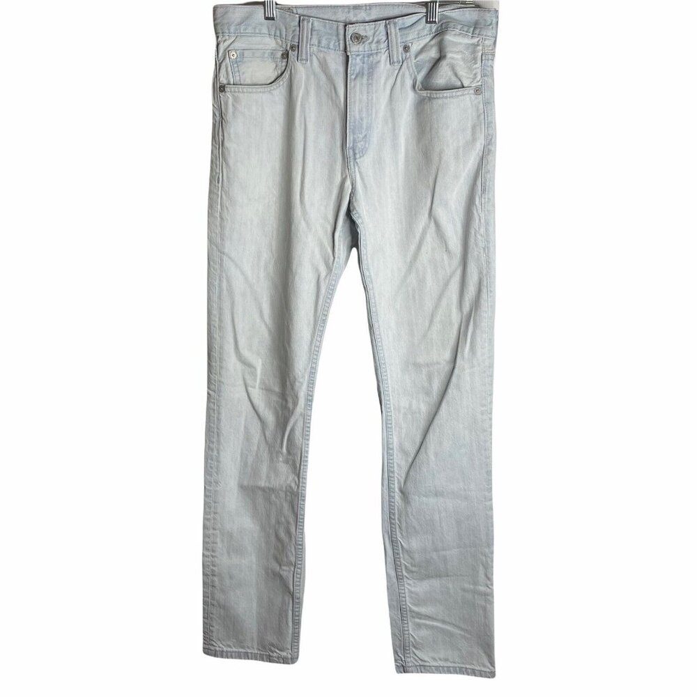 Levi’s 521 Men’s Stretch Skinny Jeans 32x34 Light Wash Blue Denim Mid Rise